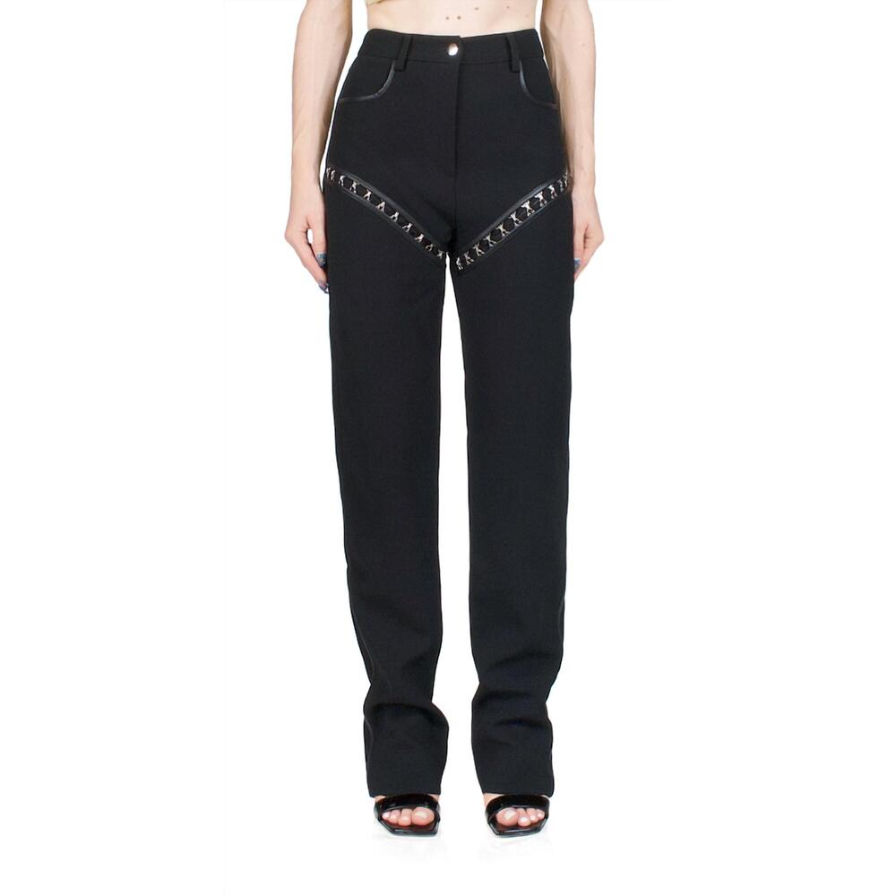 NEW PARIS GEORGIA hook straight leg trousers in black